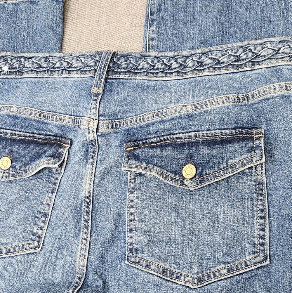 GAP 70s Flare High Rise Cotton Blend Denim Light Wash Jeans. 33/ 16 Tall - Picture 5 of 14